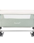 KikkaBoo Patut Co-Sleeper pentru bebelusi Bonne Nuit Mint Melange 2020 cu inaltime reglabila pozitie anti-reflux laterala culisanta accesorii incluse