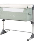 KikkaBoo Patut Co-Sleeper pentru bebelusi Bonne Nuit Mint Melange 2020 cu inaltime reglabila pozitie anti-reflux laterala culisanta accesorii incluse