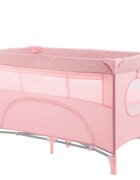 KikkaBoo Patut cu doua nivele Nighty Night Pink pliabil usita cu fermoar masuta de infasat carusel muzical roti cu frana