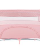 KikkaBoo Patut cu doua nivele Nighty Night Pink pliabil usita cu fermoar masuta de infasat carusel muzical roti cu frana