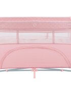 KikkaBoo Patut cu doua nivele Nighty Night Pink pliabil usita cu fermoar masuta de infasat carusel muzical roti cu frana