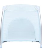 KikkaBoo Patut pliabil Dreamy Bear MintBlue cu doua nivele usita cu fermoar functie de balansare si accesorii incluse