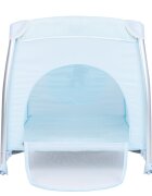 KikkaBoo Patut pliabil Dreamy Bear MintBlue cu doua nivele usita cu fermoar functie de balansare si accesorii incluse