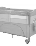 KikkaBoo Patut pliabil pentru copii Milky Way Grey cu 2 nivelelaterala culisanta pe 3 nivelepliere compactausa cu fermoarroti cu franecurea de fixare patsaltea pliabilagentuta organizator si geanta transport incluse
