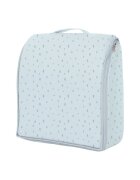 KikkaBoo Patut portabil pentru bebelusi si rucsac 2in1 Memory Blue Dots multifunctionalbaza din spuma densa cu husa din bumbacprevazut cu fermoar si bretele reglabilepotrivit pentru calatorii