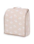 KikkaBoo Patut portabil pentru bebelusi si rucsac 2in1 Memory Rabbits multifunctionalbaza din spuma densa cu husa din bumbacprevazut cu fermoar si bretele reglabilepotrivit pentru calatorii