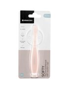 KikkaBoo Periuta de dinti pentru bebelusi Softy Pink din siliconrecomandata de la 6 luni cu ventuza pentru fixare pe chiuvetaFara BPA