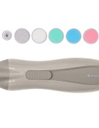 KikkaBoo Pila electrica pentru bebelusi si copii Beige cu lumina6 capete slefuire incluse2 viteze2 directii rotatiecutie de depozitare inclusa