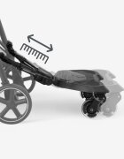 KikkaBoo Platforma pentru atasare la carucior copii Ally Black cu prindere universala roti cu suspensii reglaj in 8 pozitii Max 20 kg