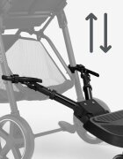 KikkaBoo Platforma pentru atasare la carucior copii Ally Black cu prindere universala roti cu suspensii reglaj in 8 pozitii Max 20 kg