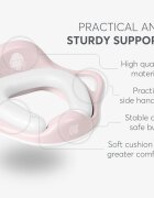 KikkaBoo Reductor pentru toaleta copii Soft Hippo Pinkcu manere ergonomicecolac moale din spuma cu suprafata impermeabila