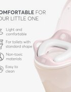 KikkaBoo Reductor pentru toaleta copii Soft Hippo Pinkcu manere ergonomicecolac moale din spuma cu suprafata impermeabila