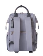 KikkaBoo Rucsac multifunctional pentru mamici Myla Grey cu ecusoane detasabile si accesorii colorate organizator pentru scutece si accesorii buzunare laterale curea reglabila2 compartimente termoizolante pentru biberoane