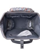 KikkaBoo Rucsac multifunctional pentru mamici Myla Grey cu ecusoane detasabile si accesorii colorate organizator pentru scutece si accesorii buzunare laterale curea reglabila2 compartimente termoizolante pentru biberoane
