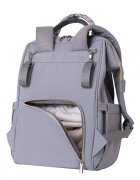 KikkaBoo Rucsac multifunctional pentru mamici Myla Grey cu ecusoane detasabile si accesorii colorate organizator pentru scutece si accesorii buzunare laterale curea reglabila2 compartimente termoizolante pentru biberoane