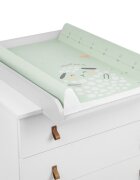 KikkaBoo Saltea infasat soft 80x50cm Sleepy Sheep cu suprafata impermeabilataliometru incorporatcuratare usoaracontur lateral inalt pentru siguranta suplimentara