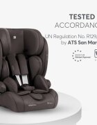 KikkaBoo Scaun auto cu ISOFIX i-Cross i-SIZE Brown 76-150 cmtetiera reglabila in 13 pozitii cu spuma de memoriecentura top tetherhusa detasabilaperna reductor