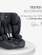 KikkaBoo Scaun auto cu ISOFIX i-Cross i-SIZE Dark Grey 76-150 cmtetiera reglabila in 13 pozitii cu spuma de memoriecentura top tetherhusa detasabilaperna reductor