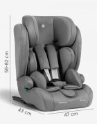 KikkaBoo Scaun auto cu ISOFIX i-Cross i-SIZE Light Grey 76-150 cmtetiera reglabila in 13 pozitii cu spuma de memoriecentura top tetherhusa detasabilaperna reductor