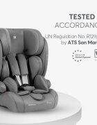 KikkaBoo Scaun auto cu ISOFIX i-Cross i-SIZE Light Grey 76-150 cmtetiera reglabila in 13 pozitii cu spuma de memoriecentura top tetherhusa detasabilaperna reductor