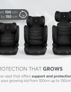 KikkaBoo Scaun auto cu isofix i-Stand Black 100-150 cmcertificare I-Size tetiera reglabila in 13 pozitii tetiera cu spuma de memoriehusa detasabila