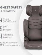 KikkaBoo Scaun auto cu isofix i-Stand Brown 100-150 cmcertificare I-Size tetiera reglabila in 13 pozitii tetiera cu spuma de memoriehusa detasabila