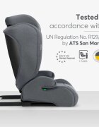 KikkaBoo Scaun auto cu isofix i-Stand Dark Grey 100-150 cmcertificare I-Size tetiera reglabila in 13 pozitii tetiera cu spuma de memoriehusa detasabila