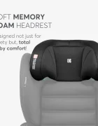 KikkaBoo Scaun auto cu isofix i-Track i-SIZE Black 100-150 cmtetiera reglabila 12 pozitii cu spuma de memorieprotectie SPSconectori isofix cu afisaj instalare corecta