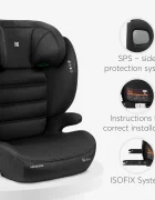 KikkaBoo Scaun auto cu isofix i-Track i-SIZE Black 100-150 cmtetiera reglabila 12 pozitii cu spuma de memorieprotectie SPSconectori isofix cu afisaj instalare corecta