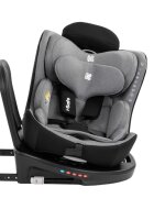 KikkaBoo Scaun auto i-SIZE i-SAFE Light Grey pentru copii cu inaltimea 40-150 cmfixare cu isofixtetiera reglabilasezut rotativ cu pozitie e somnspatar reglabil 4 pozitiipernuta reductor si husa detasabila