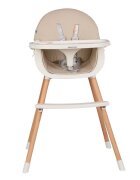 KikkaBoo Scaun de masa 2in1 Nutri Wood Beige