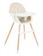 KikkaBoo Scaun de masa 2in1 Nutri Wood Beige