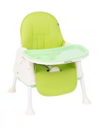 KikkaBoo Scaun de masa 3in1 Creamy Green transformabil in inaltatorcadru metalicsuport picioare husa lavabilatavita dubla reglabilacentura de siguranta