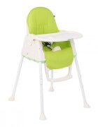 KikkaBoo Scaun de masa 3in1 Creamy Green transformabil in inaltatorcadru metalicsuport picioare husa lavabilatavita dubla reglabilacentura de siguranta