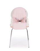 KikkaBoo Scaun de masa 3in1 Creamy Pink transformabil in inaltatorcadru metalicsuport picioare husa lavabilatavita dubla reglabilacentura de siguranta