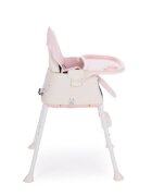 KikkaBoo Scaun de masa 3in1 Creamy Pink transformabil in inaltatorcadru metalicsuport picioare husa lavabilatavita dubla reglabilacentura de siguranta