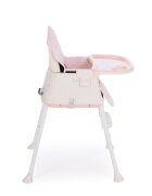 KikkaBoo Scaun de masa 3in1 Creamy Pink transformabil in inaltatorcadru metalicsuport picioare husa lavabilatavita dubla reglabilacentura de siguranta