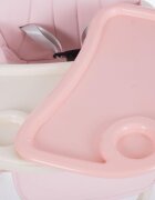 KikkaBoo Scaun de masa 3in1 Creamy Pink transformabil in inaltatorcadru metalicsuport picioare husa lavabilatavita dubla reglabilacentura de siguranta