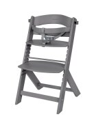 KikkaBoo Scaun de masa pentru copii Nordy Dark Grey multifunctional cu structura din lemninaltime reglabila 10 nivelerecomandat pana la 10 ani35 kgcentura de sigurantamasuta detasabila