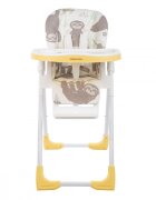 KikkaBoo Scaun de masa Vitto Yellow Sloth cu spatar reglabil7 pozitii inaltimecentura in 5 punctesuport picioarepliabil compact
