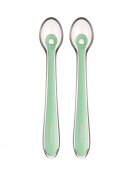 KikkaBoo Set 2 lingurite din silicon pentru copii Mint in cutiuta depozitareRecomandata de la 4 luniFara BPATextura extrem de moale