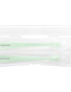 KikkaBoo Set 2 lingurite din silicon pentru copii Mint in cutiuta depozitareRecomandata de la 4 luniFara BPATextura extrem de moale