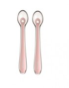 KikkaBoo Set 2 lingurite din silicon pentru copii Pink in cutiuta depozitareRecomandata de la 4 luniFara BPATextura extrem de moale