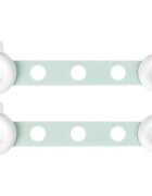 KikkaBoo Set 2 sigurante multifunctionale Bunny Mintlungime reglabilautilizare usi de dulap sertare frigidere cabine dus capace WC