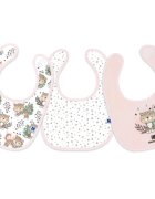 KikkaBoo Set 3 bavete cu inchidere cu velcro Savanna Pink