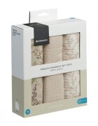 KikkaBoo Set 3 scutece din muselina 75x75 cm Secret Garden Beige