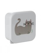 KikkaBoo Set 4 cutii pentru pranz Kitty Cat Grey