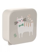 KikkaBoo Set 4 cutii pentru pranz Kitty Cat Grey