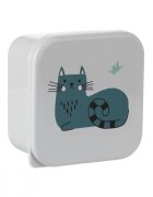 KikkaBoo Set 4 cutii pentru pranz Kitty Cat Grey