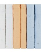 KikkaBoo Set 6 mini prosopele Stripy Friends 30x30 cm din muselinatesatura naturala respirabila din bumbacutilizare multiplaimprimeu vesel